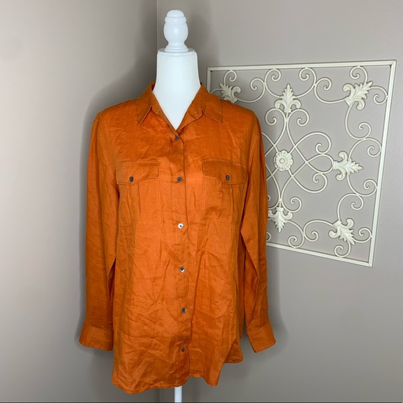 Theory Simaya Sunny Button Down Blouse Size Large - Picture 2 of 8